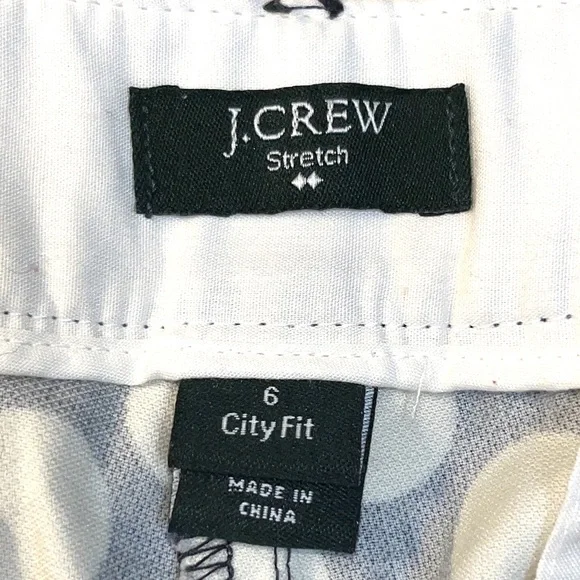 J. Crew “stretch” ankle pants, City Fit style, navy blue with white polka dots - Picture 9 of 11